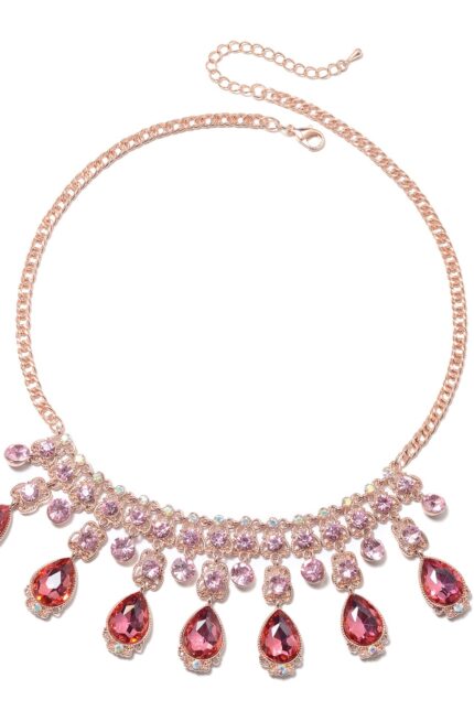 246 - Austrian Crystal & Simulated Pink Sapphire Necklace