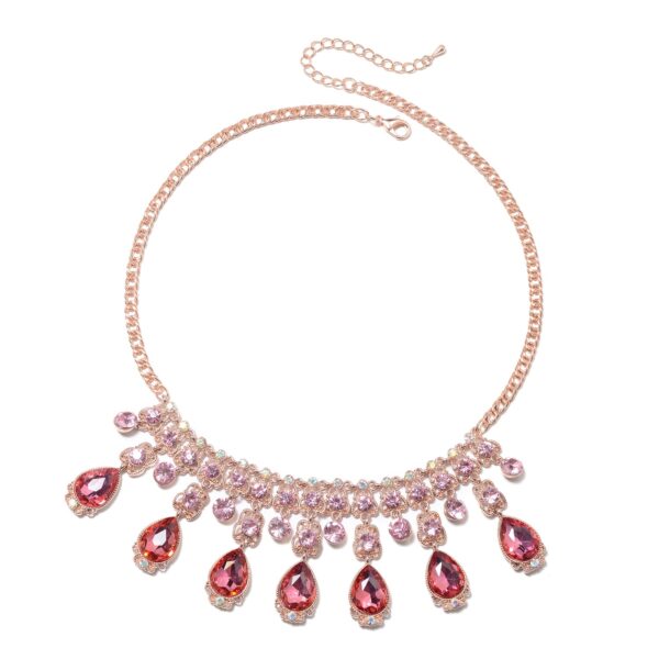 246 - Austrian Crystal & Simulated Pink Sapphire Necklace