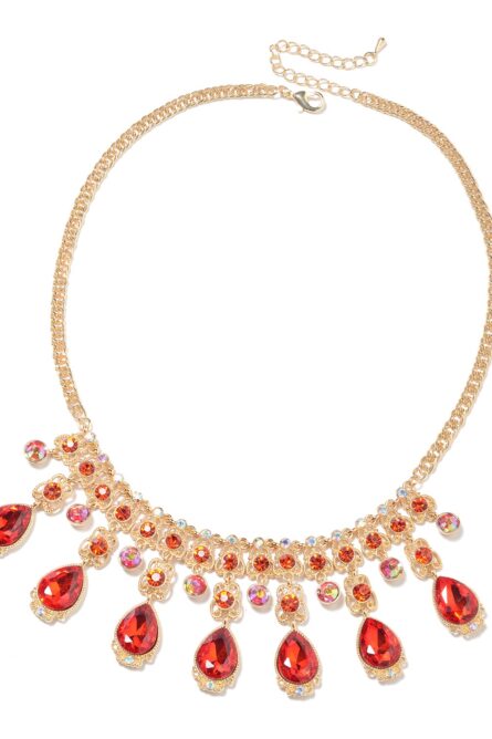 245 - Austrian Crystal & Simulated Red Sapphire Necklace - Image 1