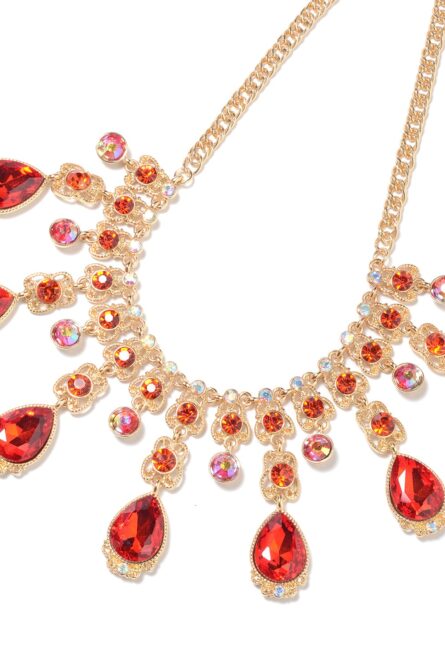 245 - Austrian Crystal & Simulated Red Sapphire Necklace - Image 2
