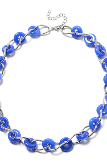 24 - Blue Burmese Jade Linked Disc Necklace - Image 1