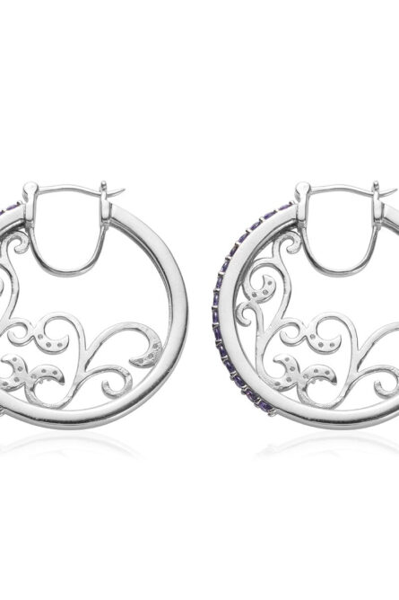 755 - KARIS Purple Halo Hoop Earrings - Image 3