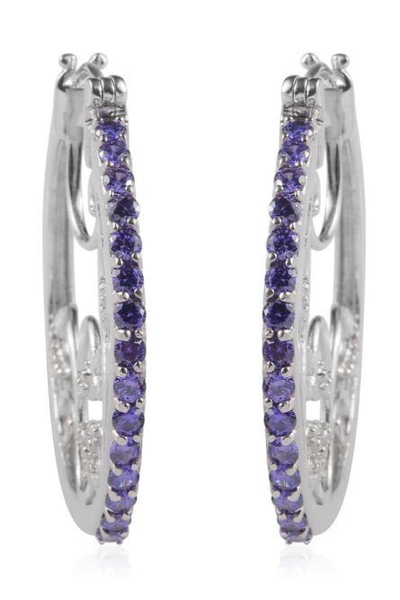 755 - KARIS Purple Halo Hoop Earrings - Image 1