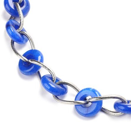 24 - Blue Burmese Jade Linked Disc Necklace - Image 2