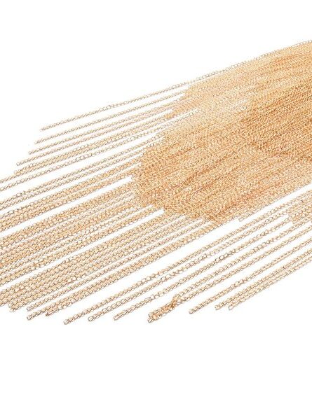 295 - Goldtone Fringe Bib Necklace - Image 2