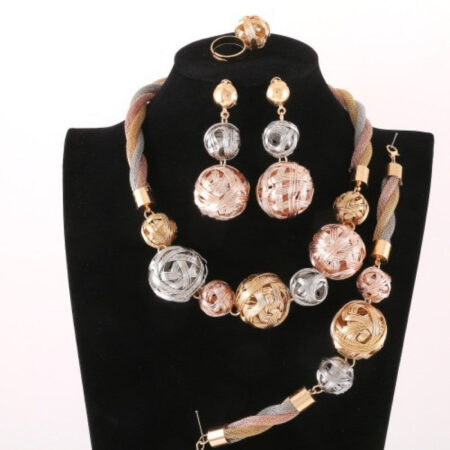 11 - Tricolor Orbit Statement Jewelry Set
