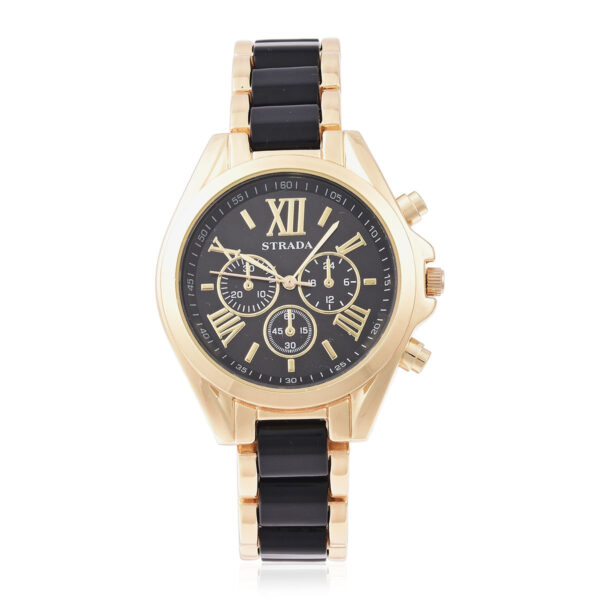 STRADA Japanese Movement Watch Bracelet in Goldtone