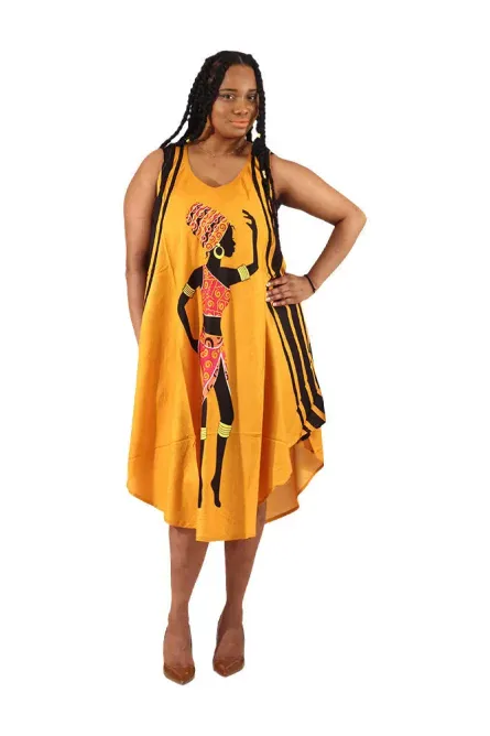 0001 - African Print Woman Umbrella Dress - Image 2