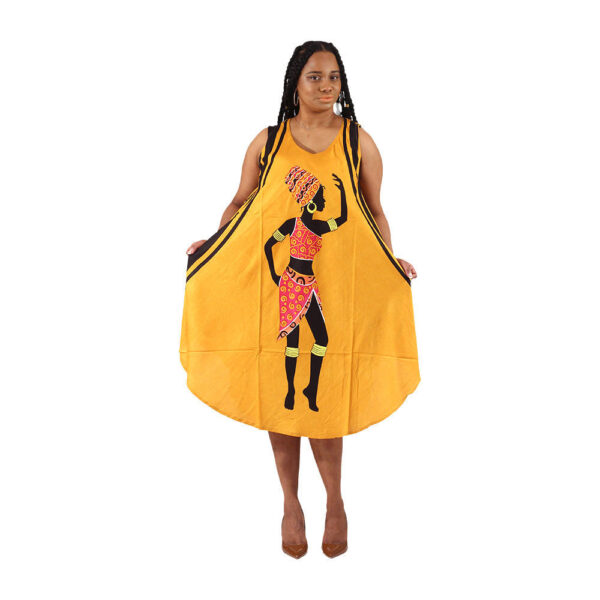 0001 - African Print Woman Umbrella Dress