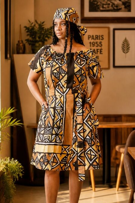 0006 - Sahara Clay Tie-Waist Dress - Image 2