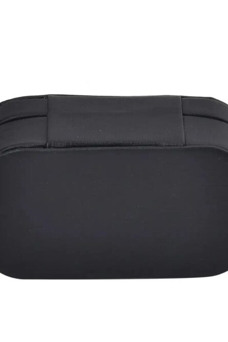 Black Faux Leather Oval Travel Jewelry Box - Image 2