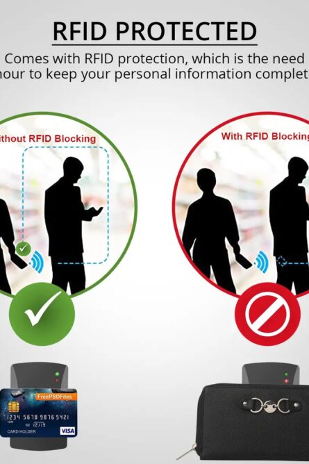 Union Code Black Genuine Leather RFID Zip Wallet (7.5”) - Image 8