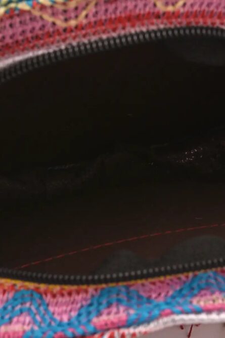 Multicolor Bohemian Mini Round Crossbody Bag with Tassels (7”) - Image 6