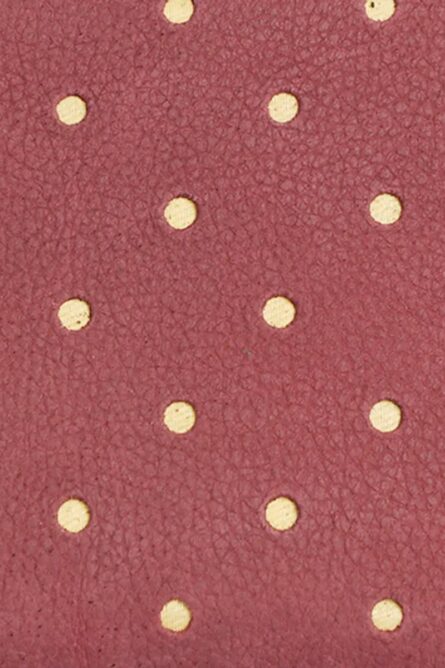 Union Code Burgundy Polka Dot Genuine Leather RFID Zip Wallet - Image 2