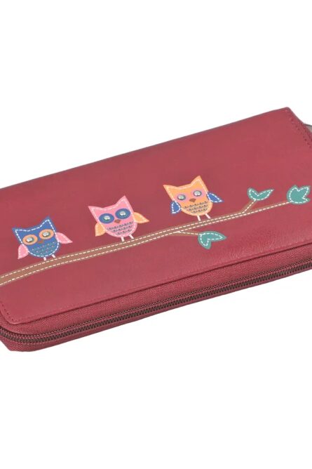 Union Code Burgundy Genuine Leather RFID Zip Wallet - Image 2