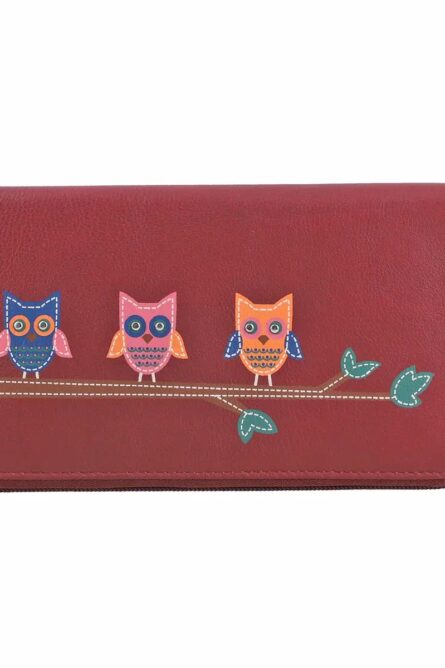 Union Code Burgundy Genuine Leather RFID Zip Wallet - Image 1