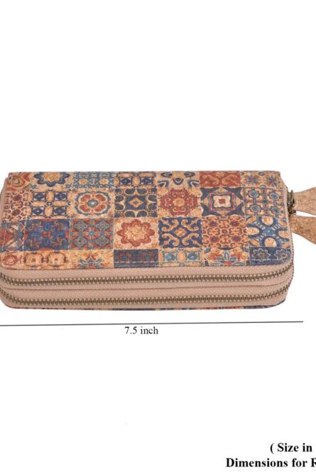 RFID Cork Wallet with Dual Zipper & Wrist Strap - Image 5