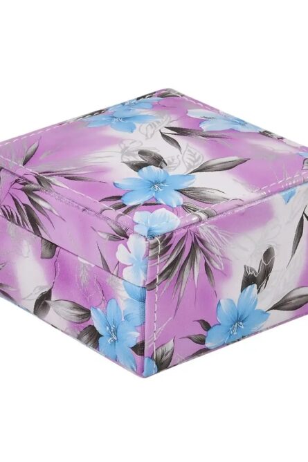 Purple Floral Faux Leather Travel Jewelry Box - Image 4