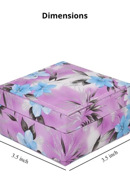 Purple Floral Faux Leather Travel Jewelry Box - Image 2