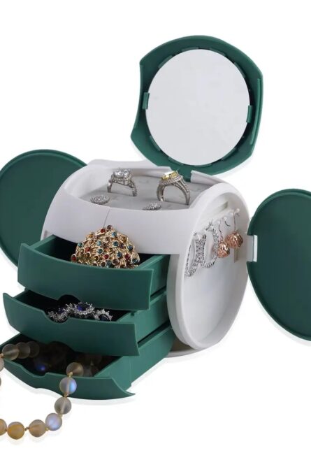 Rotating Ball-Shaped Jewelry Organizer with Mirror - Image 2