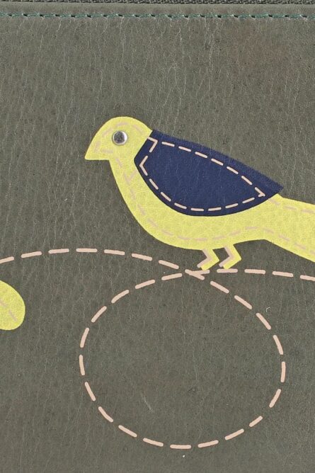 Union Code Gray Genuine Leather RFID Zip Wallet - Image 3