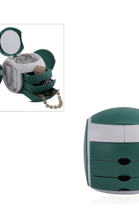 Rotating Ball-Shaped Jewelry Organizer with Mirror - Image 1