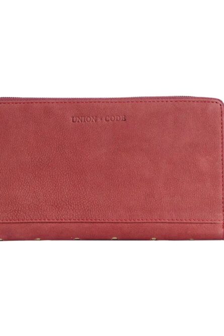Union Code Red Genuine Leather RFID Zip Wallet– Polka Dot - Image 5