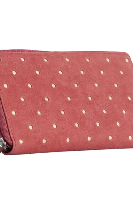 Union Code Red Genuine Leather RFID Zip Wallet– Polka Dot - Image 3