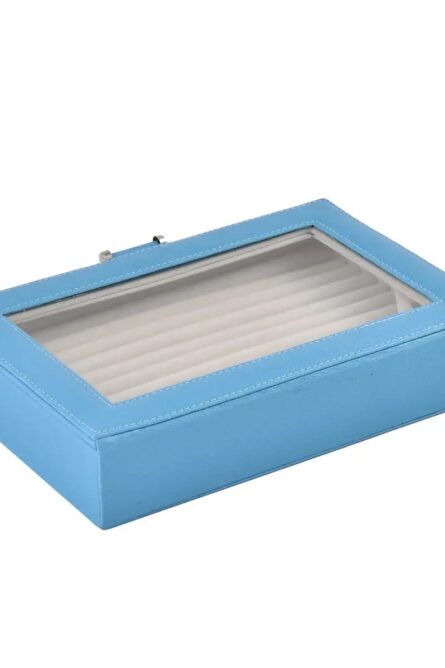 Turquoise Faux Leather Ring & Earring Display Box - Image 4