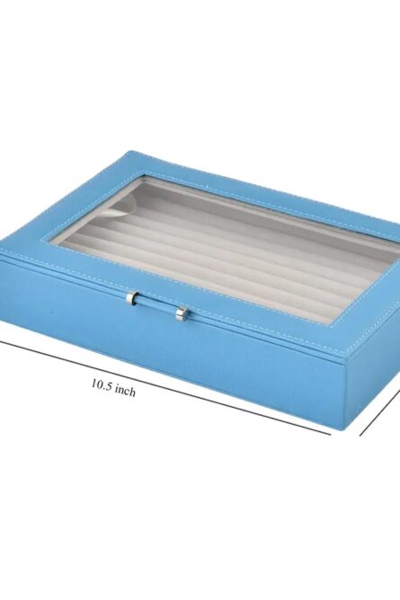 Turquoise Faux Leather Ring & Earring Display Box - Image 5