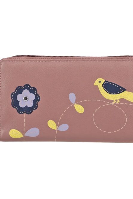 Union Code Purple Genuine Leather RFID Zip Wallet - Image 4