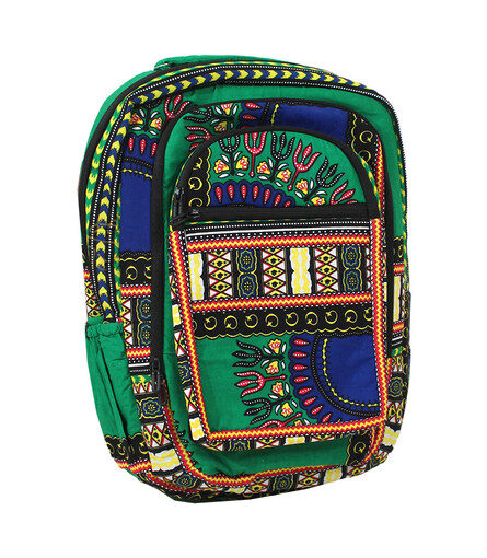 095 - Savanna Green Dashiki Backpack - Image 1