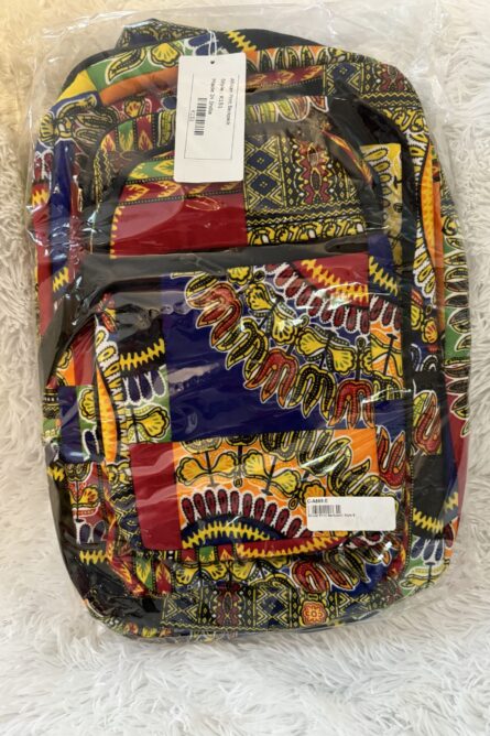 African Print Laptop Backpack - Image 1