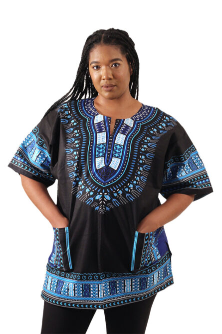 Black and Blue Dashiki - Made in Thailand 1XL - Image 1