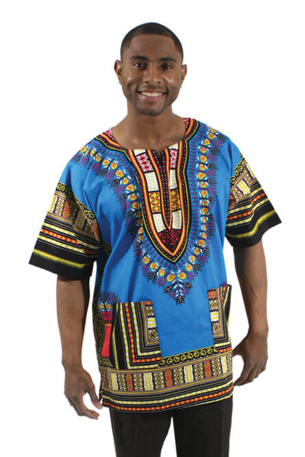 090 - Royal Blue Traditional Dashiki - XL - Image 1