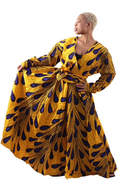 0018 - Saffron Feather Maxi Dress - Image 3