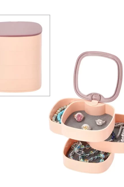 360 Degree Rotatable Square Shape 4 Tier Jewelry Organizer