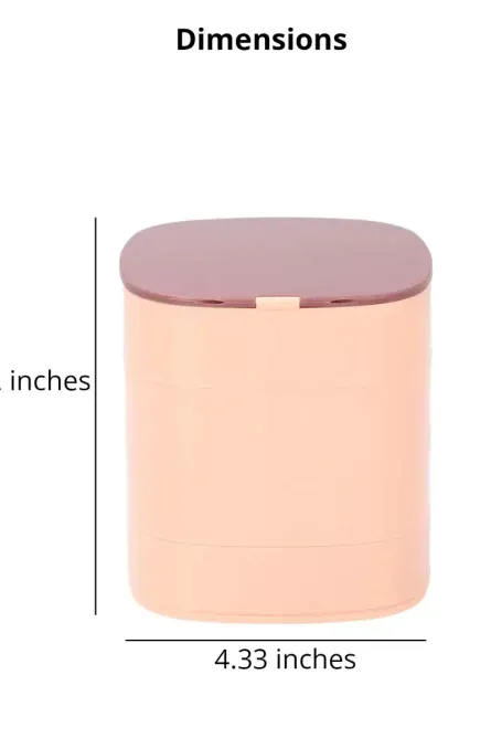 360° Rotating 4 Tier Jewelry Organizer with Mirror - Image 4