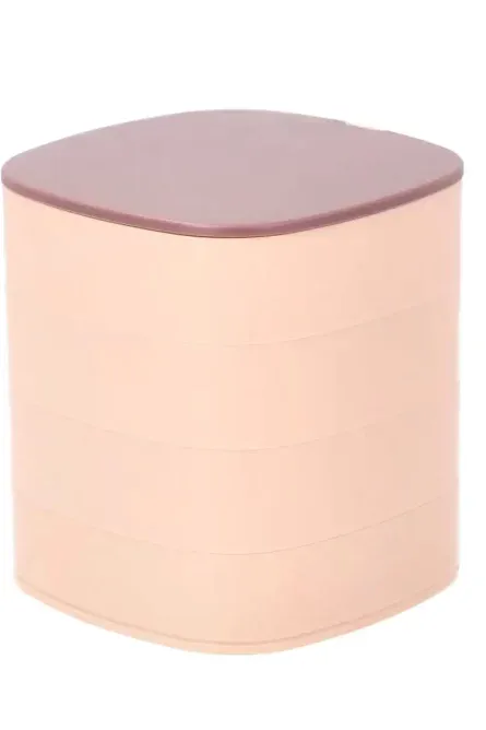 360° Rotating 4 Tier Jewelry Organizer with Mirror - Image 5