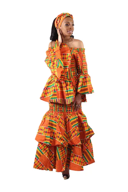 0058 - Bell Sleeve Luxury Skirts Set - Image 3