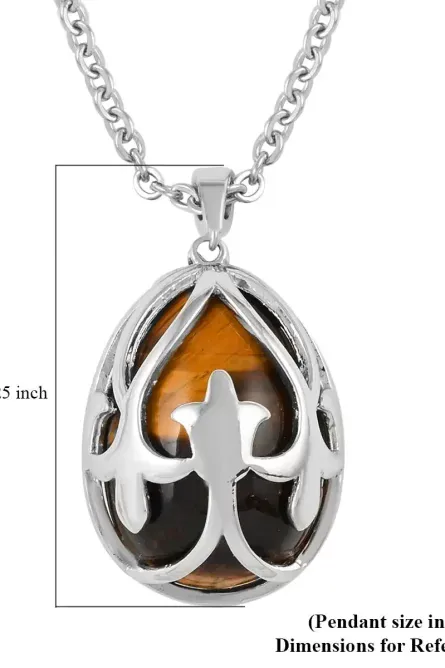 29 - Yellow Tiger's Eye Pendant Necklace - Image 6
