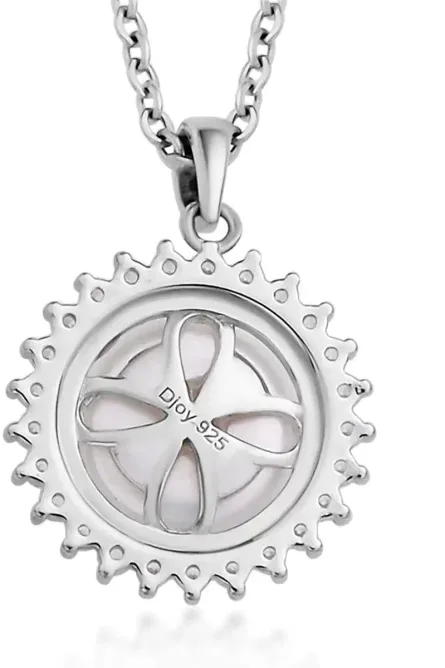 254 - Freshwater Pearl Sunburst Pendant Necklace - Image 3