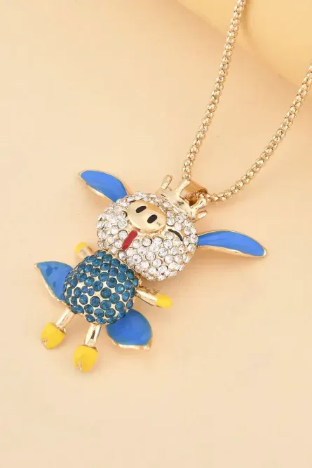 291 - Austrian Crystal Pig Pendant Necklace - Image 2