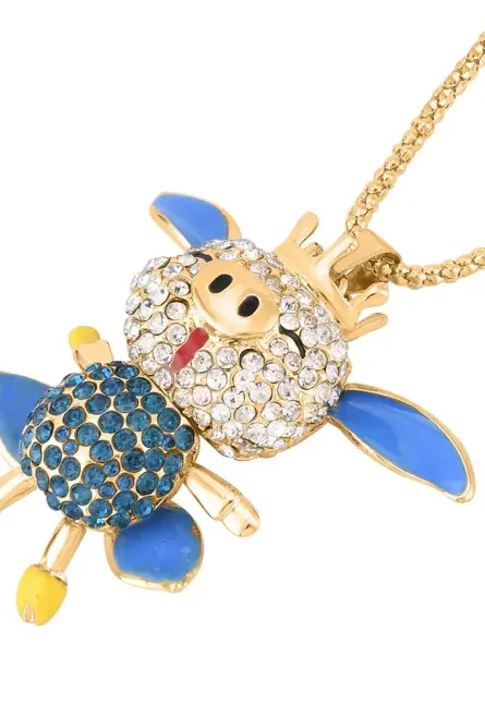 291 - Austrian Crystal Pig Pendant Necklace - Image 3