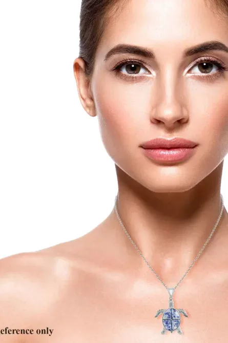 28 - Sodalite Turtle Pendant Necklace – Genuine Blue Gemstone - Image 6