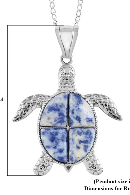 28 - Sodalite Turtle Pendant Necklace – Genuine Blue Gemstone - Image 5