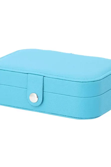 Faux Leather Travel Jewelry Organizer with Mirror - Image 4