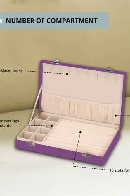 Purple Velvet Jewelry Box with Lock - Image 5