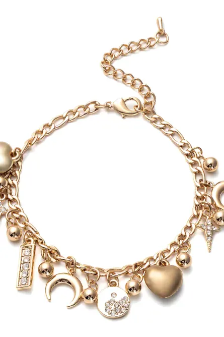 325 - Celestial Glow Charm Bracelet – Austrian Crystal Accents - Image 1