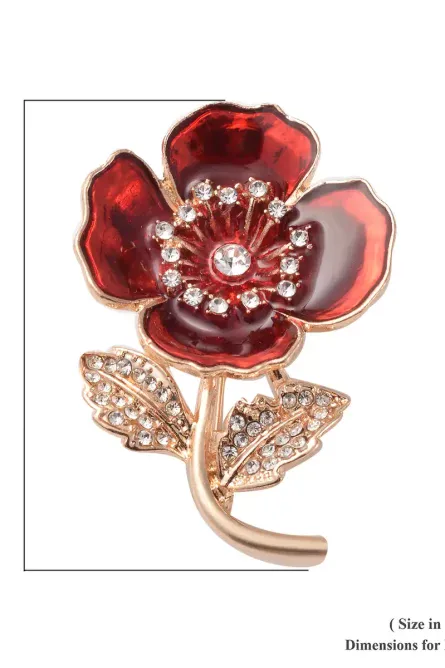 Rose Gold Crystal Flower Brooch - Image 4